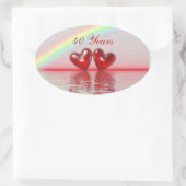 Sticker Ovale 40e Anniversary Ruby Hearts (Sac)