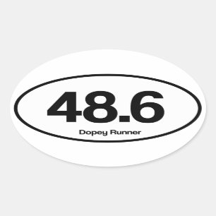 Sticker Ovale 48,6 Coureur stupéfié