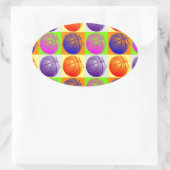 Sticker Ovale 4 couleurs Pop Art Basketball (Sac)