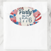 Sticker Ovale 4 juillet (Sac)