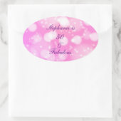 Sticker Ovale 50 Et Fabuleux Anniversaire Rose Rose Purple Glitt (Sac)