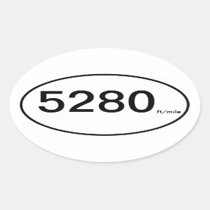 Sticker Ovale 5280 ft/mile