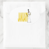 Sticker Ovale 5 janvier (Sac)