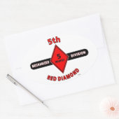 STICKER OVALE 5E DIVISION D'INFANTERIE (MÉCANISÉE) "DIAMANT ROUG (Enveloppe)