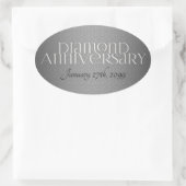 Sticker Ovale 60e anniversaire de Mariage diamant (Sac)