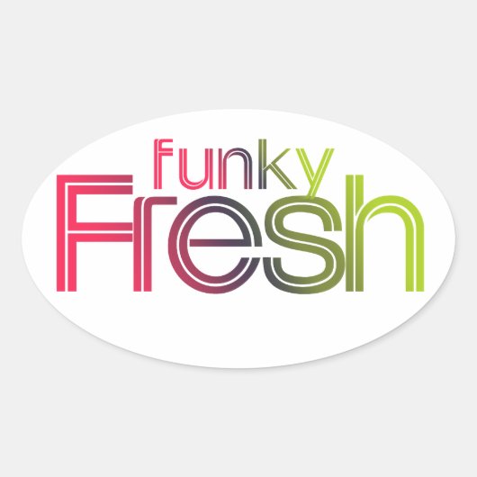 Sticker Ovale 80s Funky Fresh (Devant)