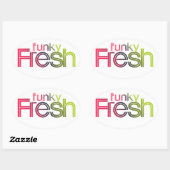 Sticker Ovale 80s Funky Fresh (Feuille)