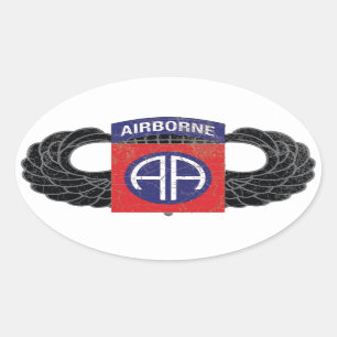 Sticker Ovale 82e division aéroportée "All American" - RUSTIC