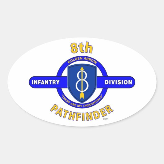 STICKER OVALE 8E DIVISION D'INFANTERIE "PATHFINDER" (Devant)