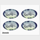 Sticker Ovale A beautifull bismillah on a cloudy blue background (Feuille)
