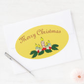 Sticker ovale à bougie de Noël Joyeux (Enveloppe)