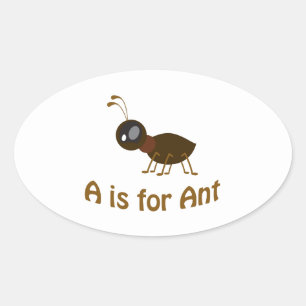 Sticker Ovale A est pour Ant