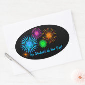 Sticker Ovale A+ Étudiant du jour ! (Enveloppe)