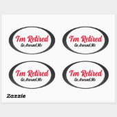 Sticker ovale à la retraite (Feuille)