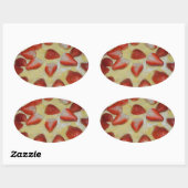 Sticker Ovale A strawberry cake (Feuille)