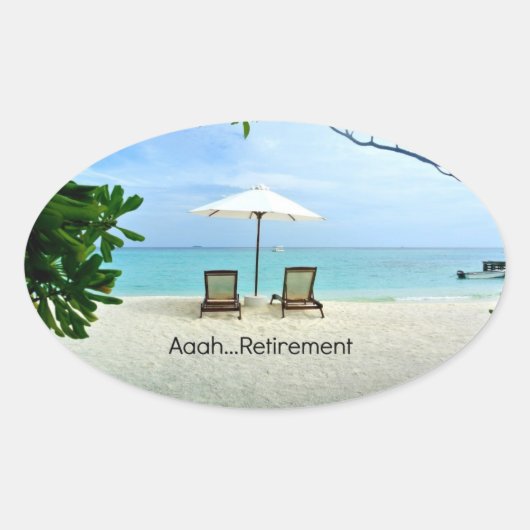 Sticker Ovale Aaah...Retraite (Devant)