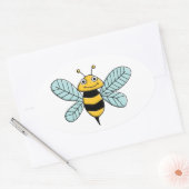 Sticker Ovale Abeille (Enveloppe)
