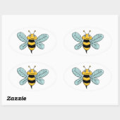 Sticker Ovale Abeille (Feuille)