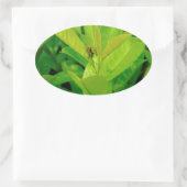 Sticker Ovale Abeille affectueuse verte (Sac)