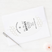 Sticker Ovale Abeille de miel rétro | Miel biologique (Enveloppe)