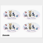 Sticker Ovale abeille et fourmi (Feuille)