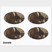 Sticker Ovale Abraham Lincoln (Feuille)