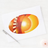 Sticker Ovale Abréviation géométrique Sunny (Enveloppe)