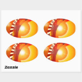 Sticker Ovale Abréviation géométrique Sunny (Feuille)