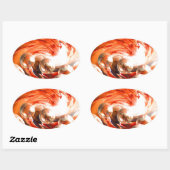 Sticker Ovale Abstrait contemporain (Feuille)