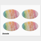Sticker Ovale Abstrait couleur rose rouge jaune bleu blanc (Feuille)