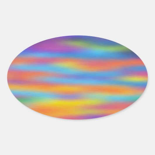 Sticker Ovale Abstrait Desert Sunset Sky Artwork (Devant)