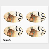 Sticker Ovale Abstrait Kandinsky (Feuille)