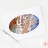 Sticker Ovale Abstrait plage de sable motif motif en mousse d'ea (Enveloppe)