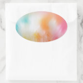 Sticker Ovale Abstrait Tendance Coloré Rose Rouge Jaune Bleu (Sac)