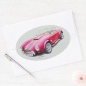 Sticker Ovale AC Cobra Red Classic Voiture de sport (Enveloppe)