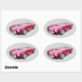 Sticker Ovale AC Cobra Red Classic Voiture de sport (Feuille)
