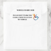 Sticker Ovale Accès utilisateur en fauteuil roulant (Sac)