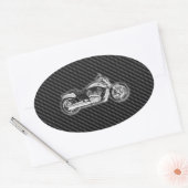 Sticker Ovale Accessoire de mode 3D Carbon Harley Motorcycle (Enveloppe)