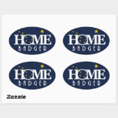 Sticker Ovale ACCUEIL Badger Alaska (Feuille)