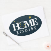 Sticker Ovale ACCUEIL Kodiak ALASKA (Enveloppe)