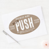 Sticker Ovale Accueil Push Charme Rustique Kraft Papier Entrepri (Enveloppe)