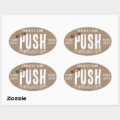 Sticker Ovale Accueil Push Charme Rustique Kraft Papier Entrepri (Feuille)