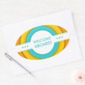 Sticker Ovale accueil rétro à bord (Enveloppe)