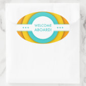 Sticker Ovale accueil rétro à bord (Sac)