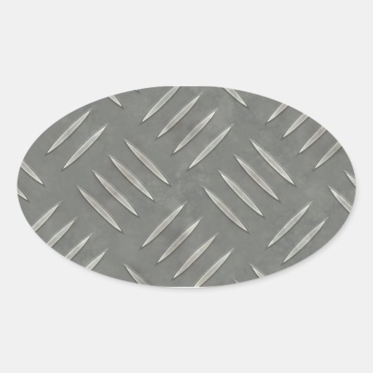 Sticker Ovale Acier inoxydable en tôle de diamant Texté (Devant)