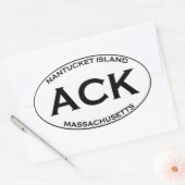 Sticker Ovale ACK - Massachusetts de l'île Nantucket (Enveloppe)