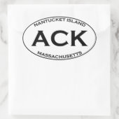 Sticker Ovale ACK - Massachusetts de l'île Nantucket (Sac)