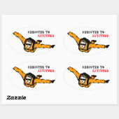 Sticker Ovale Addicité à Altitude Skydiver (Feuille)