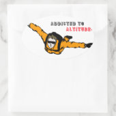 Sticker Ovale Addicité à Altitude Skydiver (Sac)