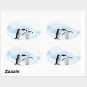Sticker Ovale Adelie Penguins (Feuille)